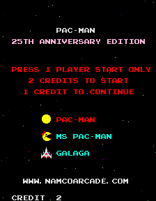 Pac-Man - 25th Anniversary Edition (Rev 2.00) Title Screen